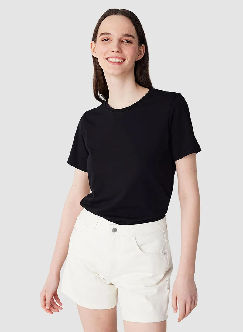 Penti Cotton Black Basic T-Shirt